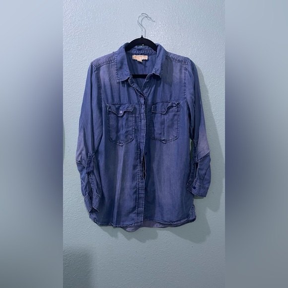 Michael Kors Indigo Button-Up Shirt - Picture 1 of 7